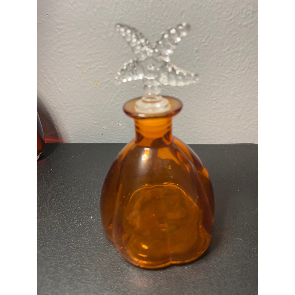 Amber Glass Perfume Bottle with Clear Starfish Stopper Scalloped Base Decor - Picture 5 of 8